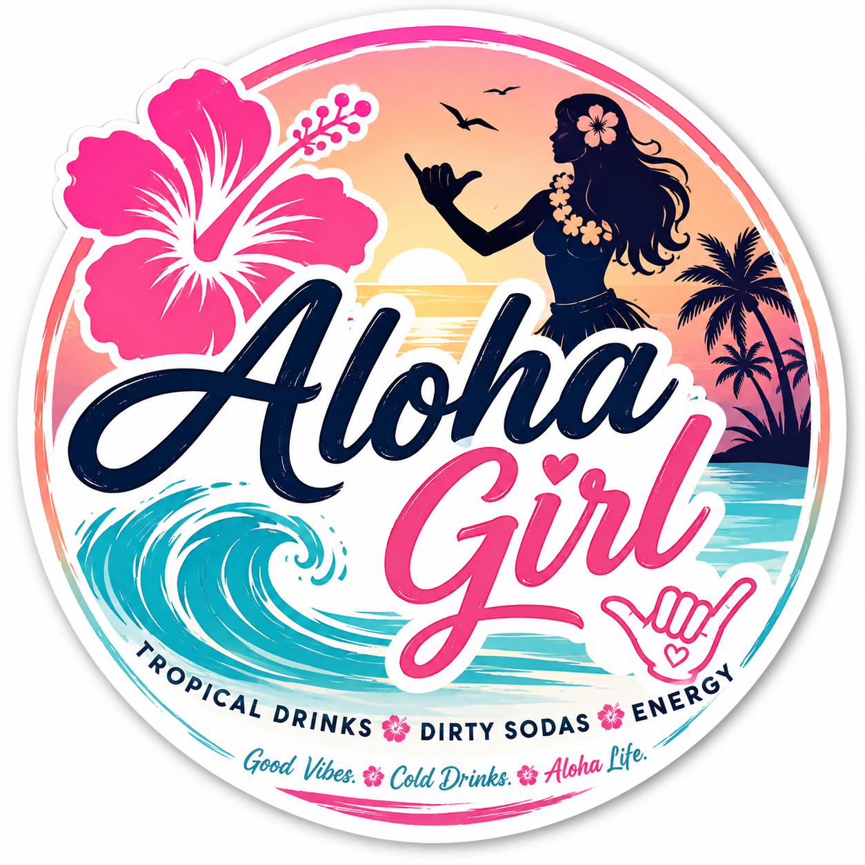 Aloha Girl Logo Sticker